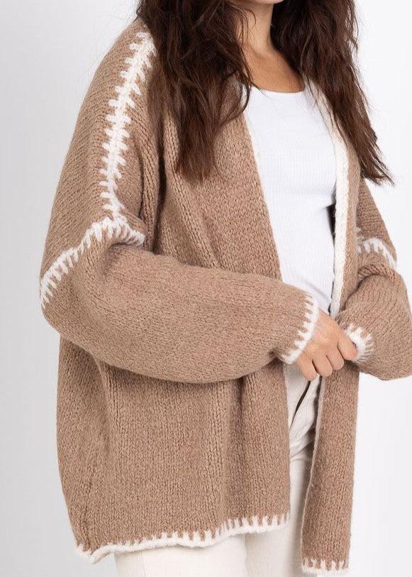 Hailee Cardigan with Contrast Stitch