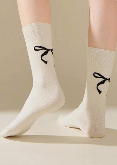 Daliah White Bow Socks