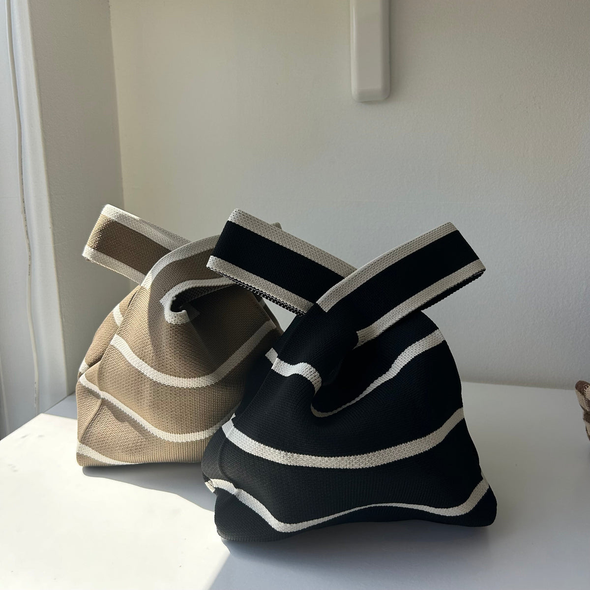 Mini Striped Knit Bag