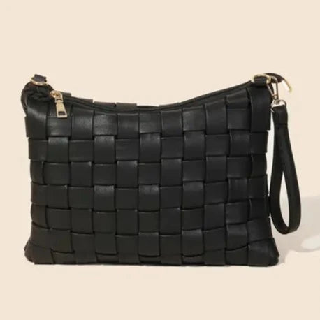 Black Weave Crossbody Bag
