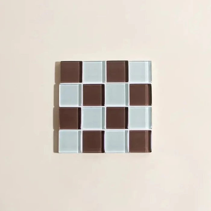 Glass Tile Coaster - Milk Chocolate