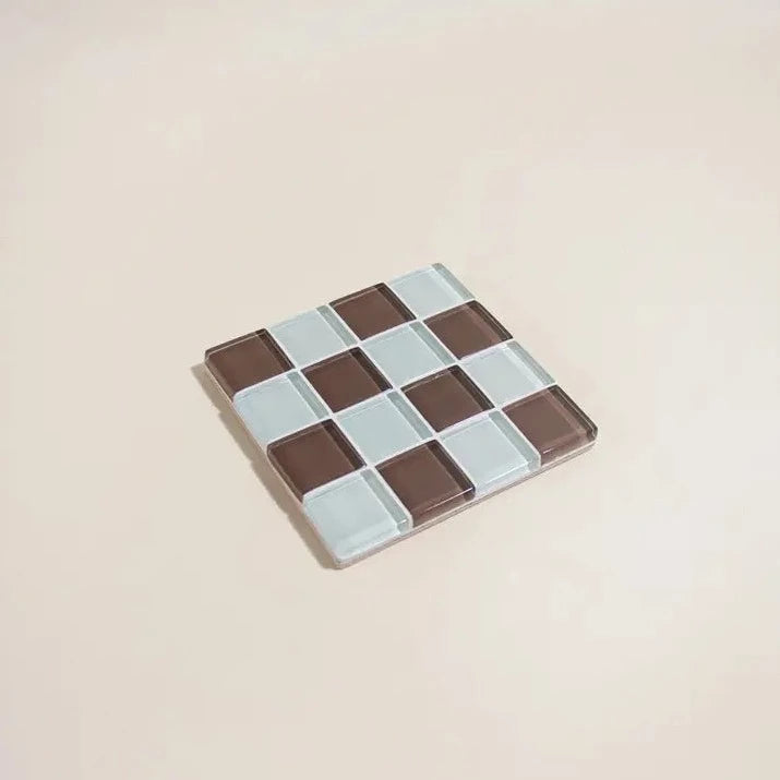 Glass Tile Coaster - Milk Chocolate