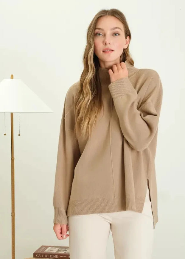 Mocha Mock Neck Sweater